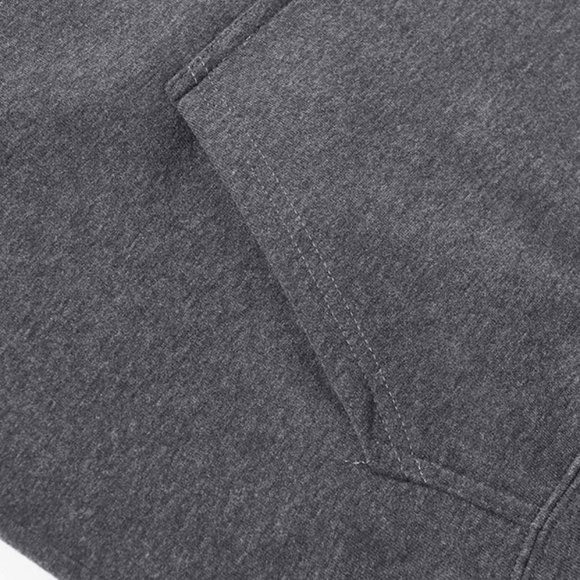 Men's Fleece Jacket Athletic Wear Full Zip Long Sleeve Hooded with Side Pockets - Picture 9 of 11